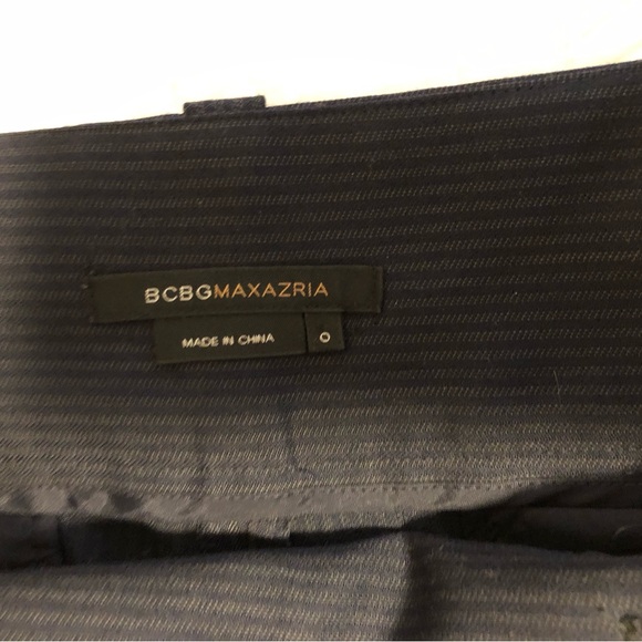BCBG MaxAzria Navy shadow striped trouser size 0 - Picture 2 of 12